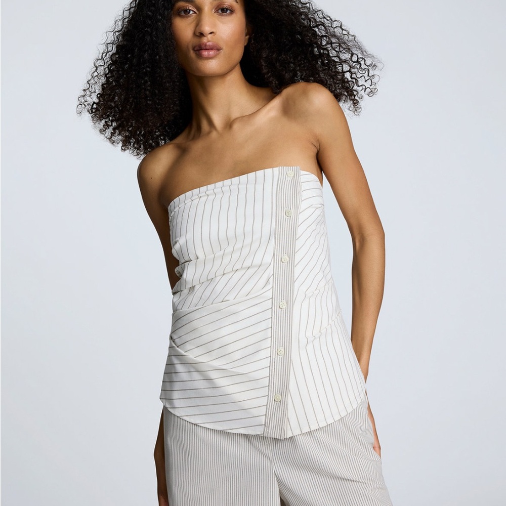 Kenneth Cole White Strapless Top